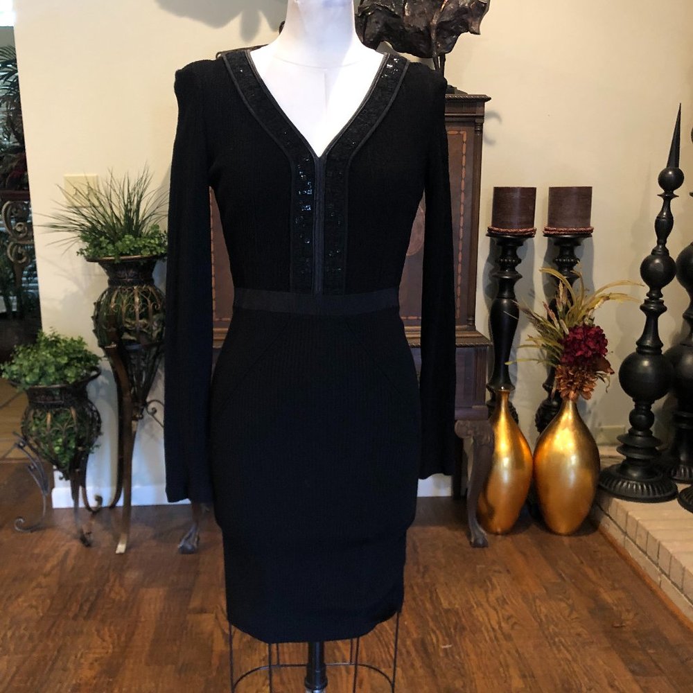 #444  - sequined embellished black dress by Rachel Roy